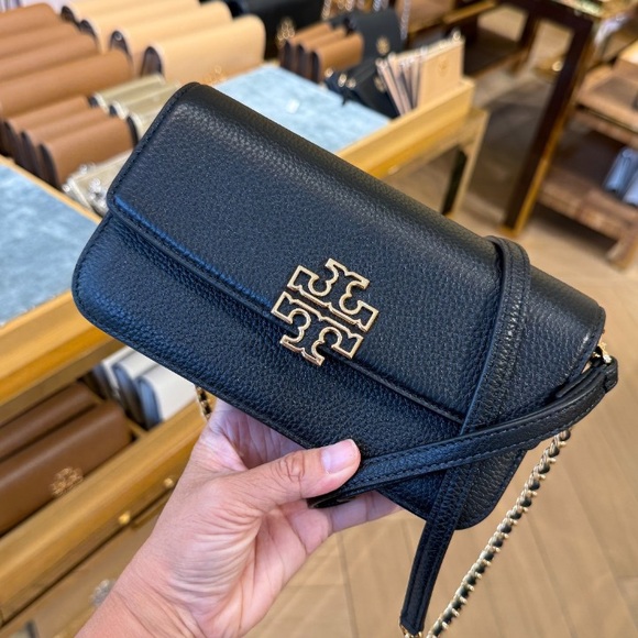 Tory Burch Black Pebbled Leather Crossbody Bag